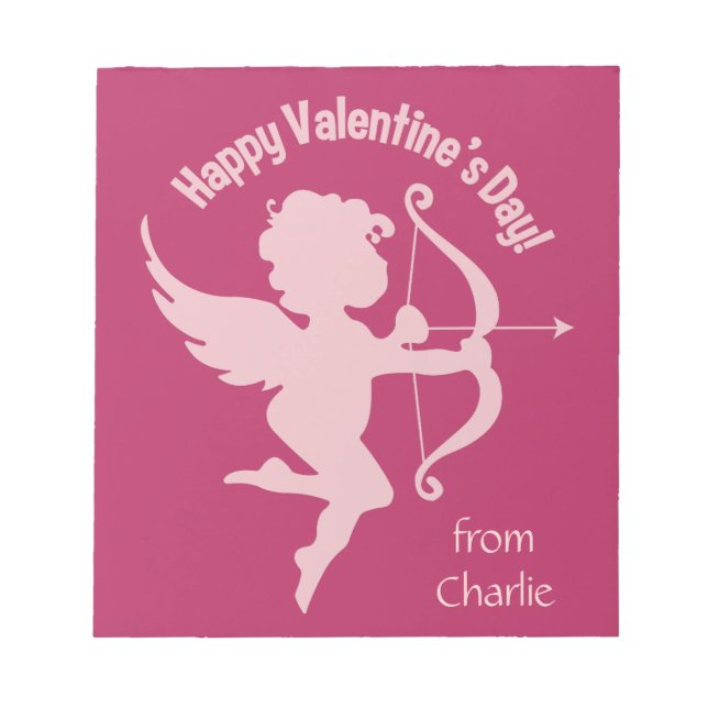 Valentine Cupid custom name notepad (Front)