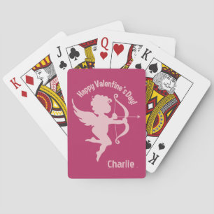 Valentine Cupid custom name playing cards