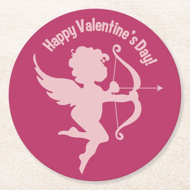 Valentine Cupid paper coasters (Front)