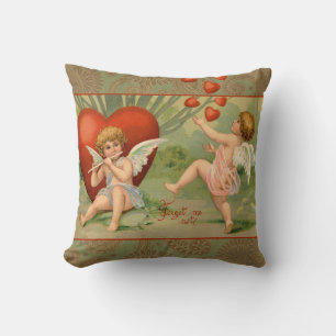 Valentine Cupids Love Antique Vintage Cushion