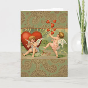 Valentine Cupids Love Antique Vintage Holiday Card