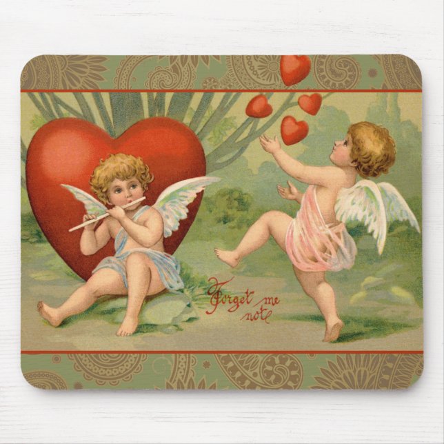 Valentine Cupids Love Antique Vintage Mouse Pad (Front)