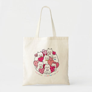 Valentine Cute Cats Tote Bag