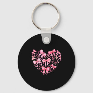 Valentine Cute Coquette Bow Nk Heart Girl Women Ki Key Ring