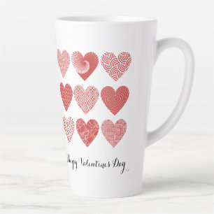 Valentine cute sweet love red heart pattern latte mug