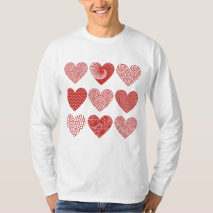 Valentine cute sweet love red heart pattern T-Shirt