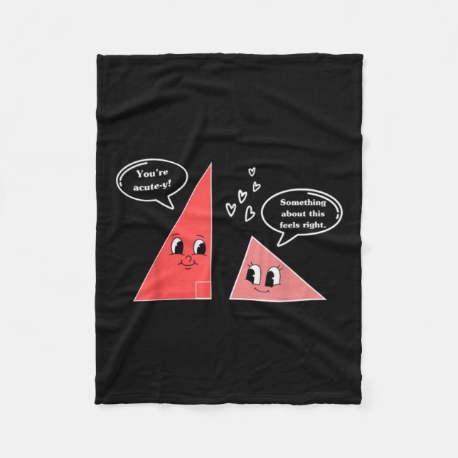 Valentine Cute Triangle Math Joke Mathematician Fleece Blanket (Front)