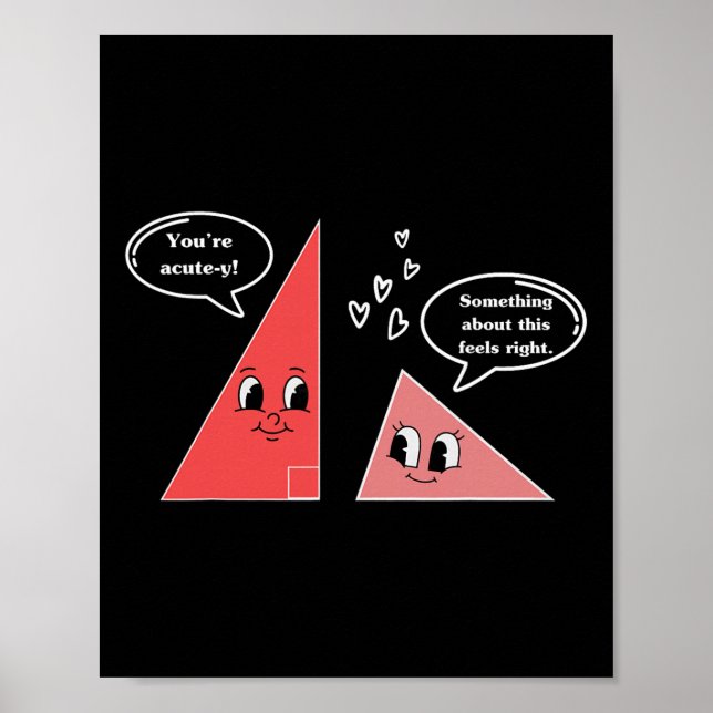 Valentine Cute Triangle Math Joke Mathematician Ma Poster (Front)