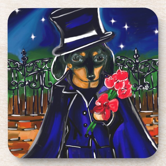 VALENTINE DACHSHUND COASTER (Front)