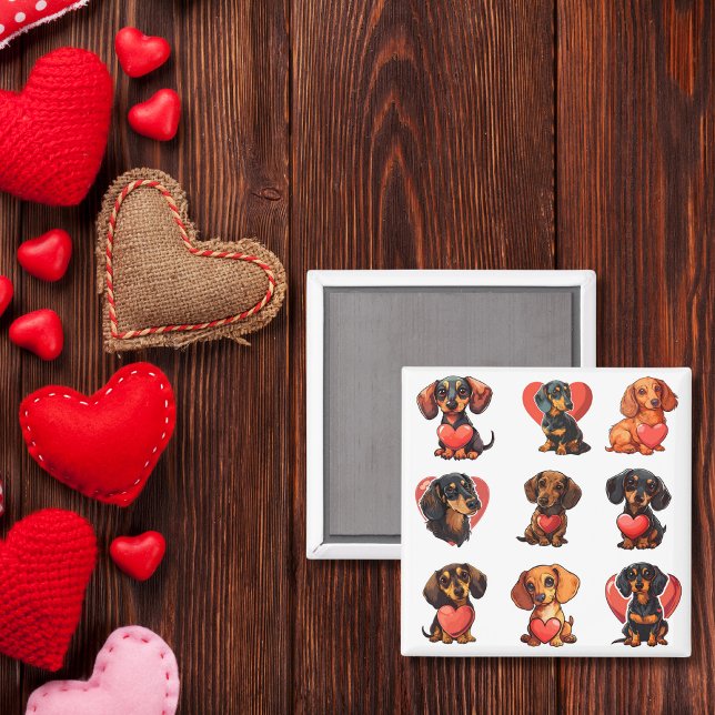 Valentine Dachshund dog hearts Magnet (Valentine Dachshund dog hearts Magnet)