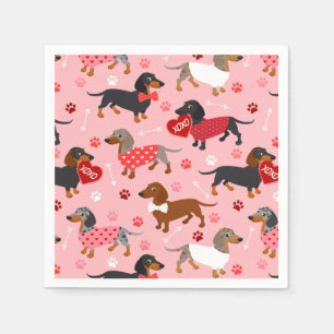 Valentine Dachshund Napkins