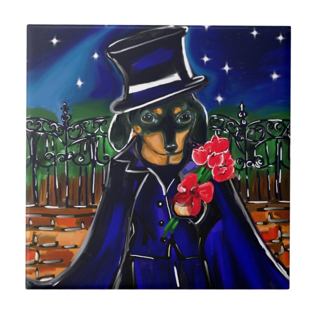 VALENTINE DACHSHUND TILE (Front)