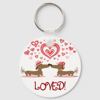 Valentine Dachshunds Key Ring