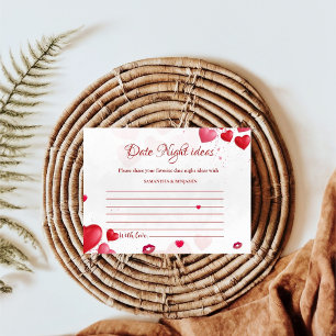 Valentine Date Night Ideas Bridal Shower Enclosure Card