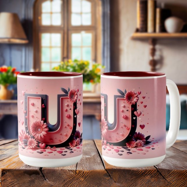 Valentine Day 3D A to Z Alphabet Coffee Mug (Creator Uploaded)