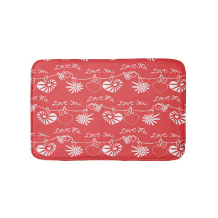 Valentine Day Background Bath Mat