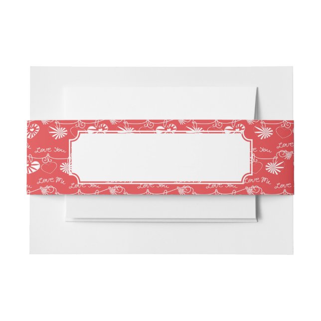 Valentine Day Background Invitation Belly Band (Front Example)