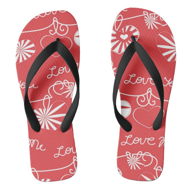 Valentine Day Background Jandals (Footbed)