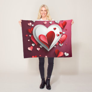 Valentine day design fleece blanket