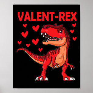 Valentine Day Dinosaur Trex T Rex Boy Kids Girl To Poster