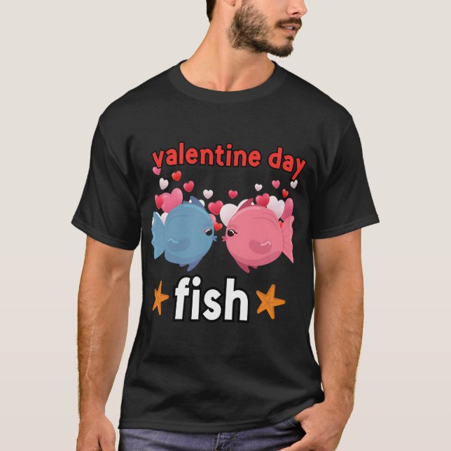 Valentine day fish T-Shirt (Front)