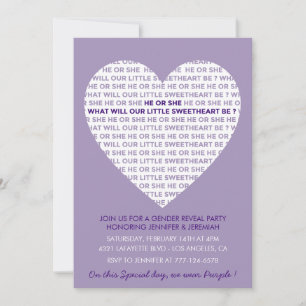 Valentine day gender reveal invitation valentines