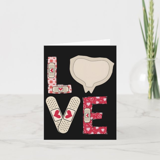 Valentine Day Medical Plaster Patch Funny Wound Ca Card (Front)