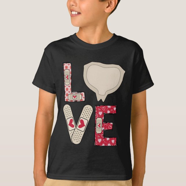 Valentine Day Medical Plaster Patch Funny Wound Ca T-Shirt (Front)