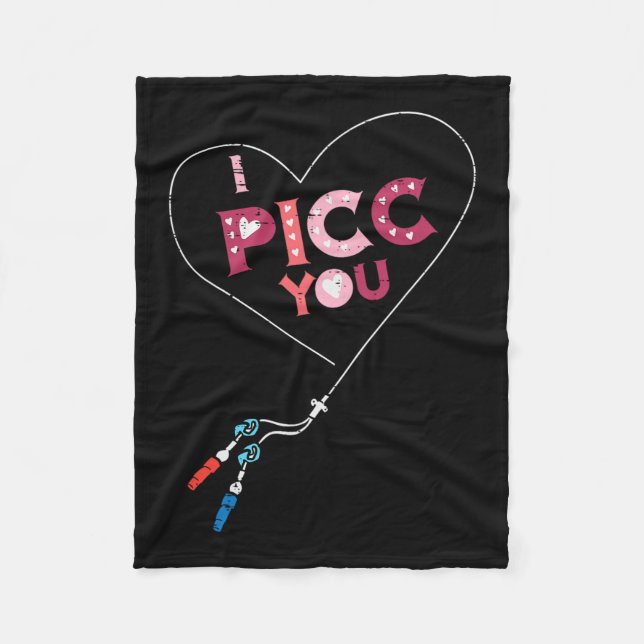 Valentine Day Nurse Picc You Vascular Access Scrub Fleece Blanket (Front)