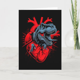 Valentine Day T-rex Heartbeat Roar Love  Card