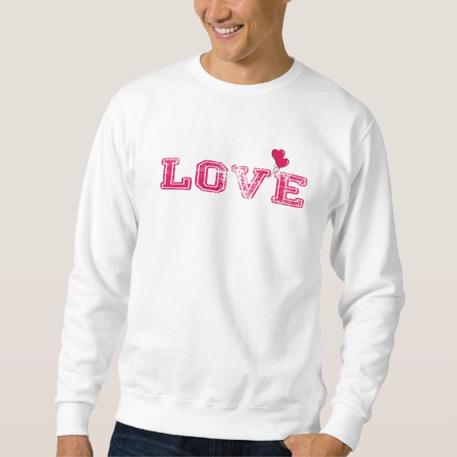 valentine day t-shirt designs 2024 LOVE Text  Sweatshirt (Front)