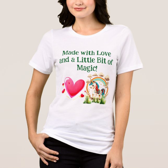 Valentine’ Day with Love and a Little Bit Magic  Tri-Blend Shirt (Front)