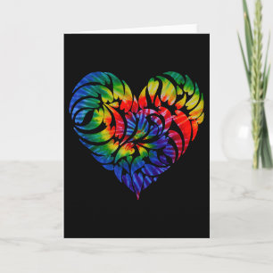 Valentine Decorative Abstract Tribal Tie Dye Heart Card
