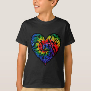 Valentine Decorative Abstract Tribal Tie Dye Heart T-Shirt
