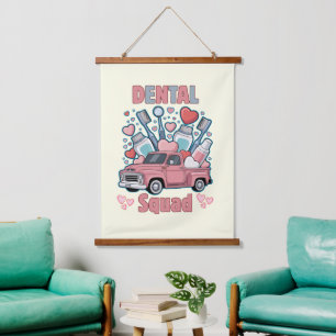 Valentine Dental Squad Cute Tooth Team Hanging Tapestry