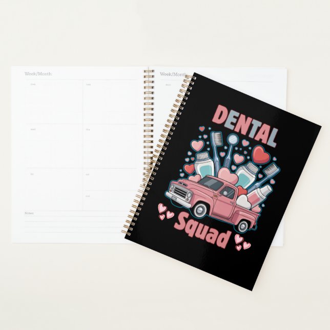 Valentine Dental Squad Cute Tooth Team Planner (Display)