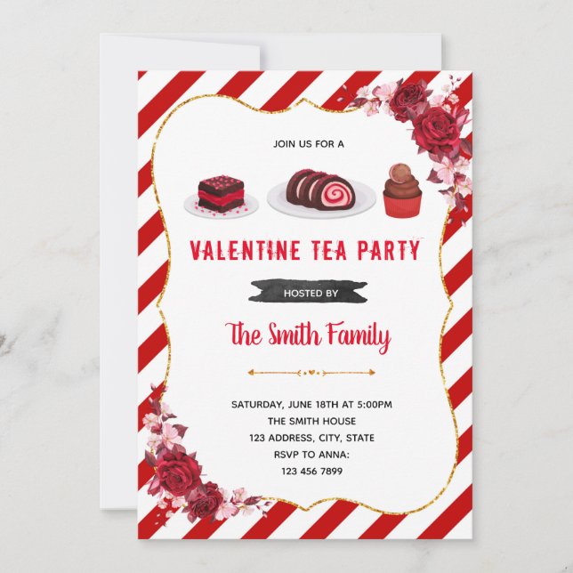 Valentine dessert theme Invitation (Front)