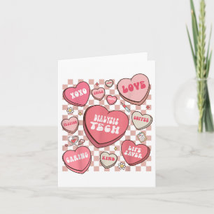 Valentine Dialysis Technician Hearts Women Retro N Card