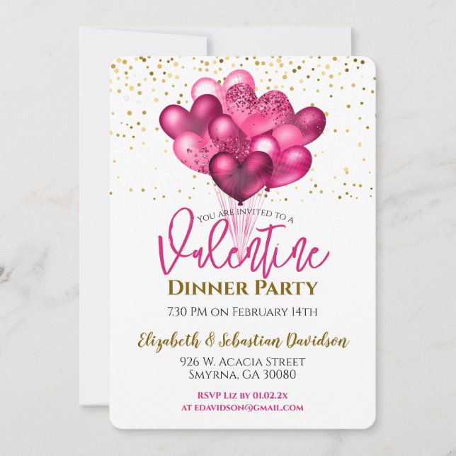 Valentine Dinner Party Invitation (Front)