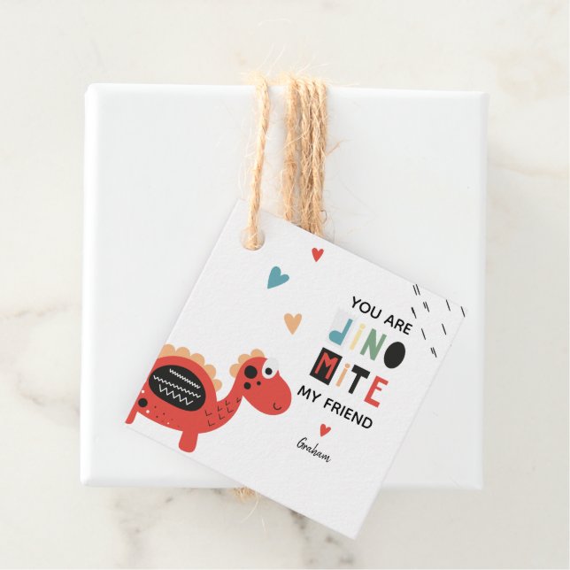 Valentine Dinosaur Favour Tags (In Situ)