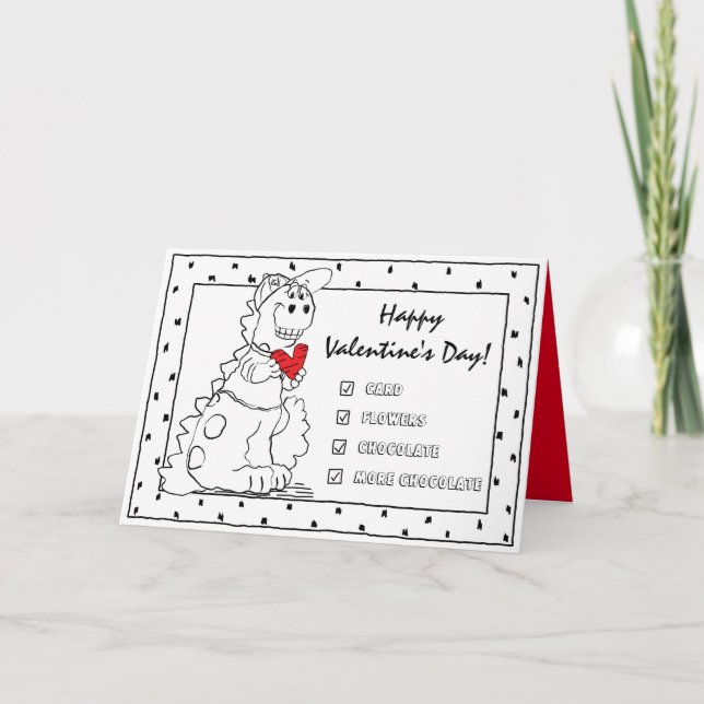 Valentine Dinosaur Love Card (Front)