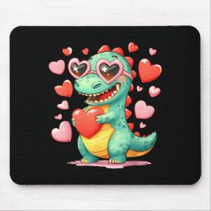Valentine Dinosaur Trex Holding Heart Girl Sunl Bo Mouse Pad
