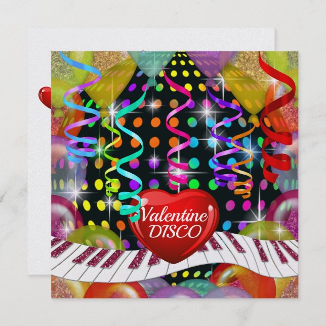Valentine Disco Dance Invitation (Front/Back)