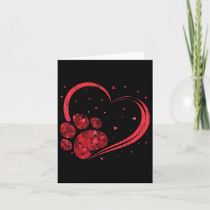 Valentine Dog &amp; Cat Paw Shirt Valentines Day C Card