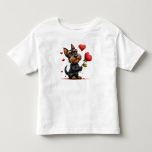 🐶 Valentine Dog Cute Home Style Love 🎀 Toddler T-Shirt