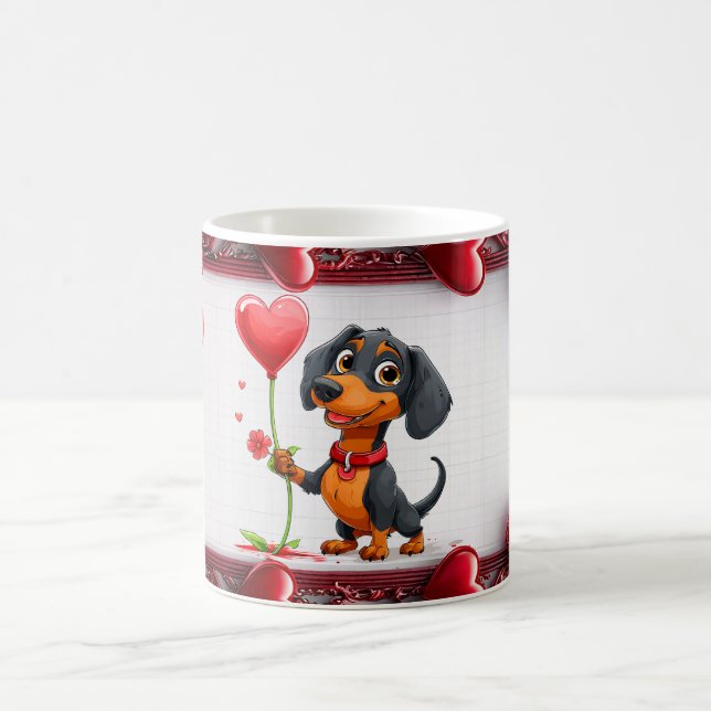 Valentine Dog Gift For Her Coffee Mug (Center)