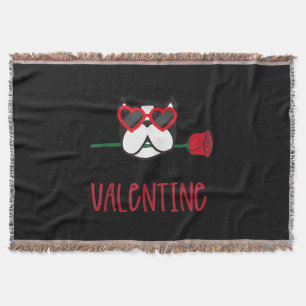 Valentine Dog Heart Love Valentines Day Love Throw Blanket