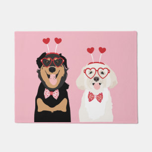 Valentine Dogs Rottweiler Maltipoo Puppy Doormat