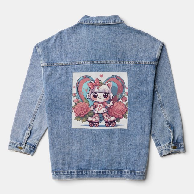 valentine doll heart denim jacket (Back)