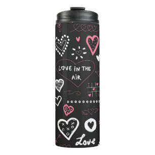 Valentine Doodle Heart Vintage Thermal Tumbler